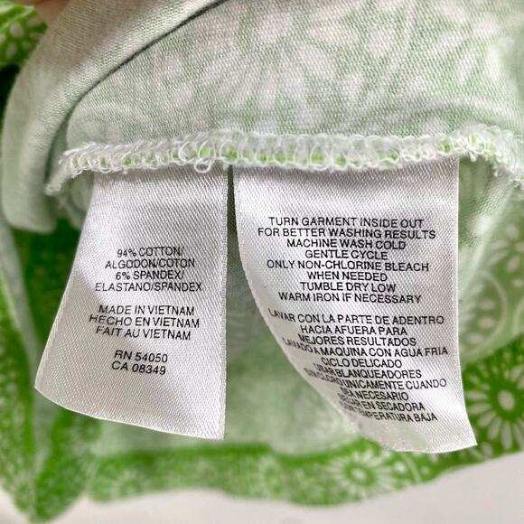 00s JONES NEW YORK SPORT Vintage Green Sleeveless Halter Medallion Print Top - Picture 4 of 9